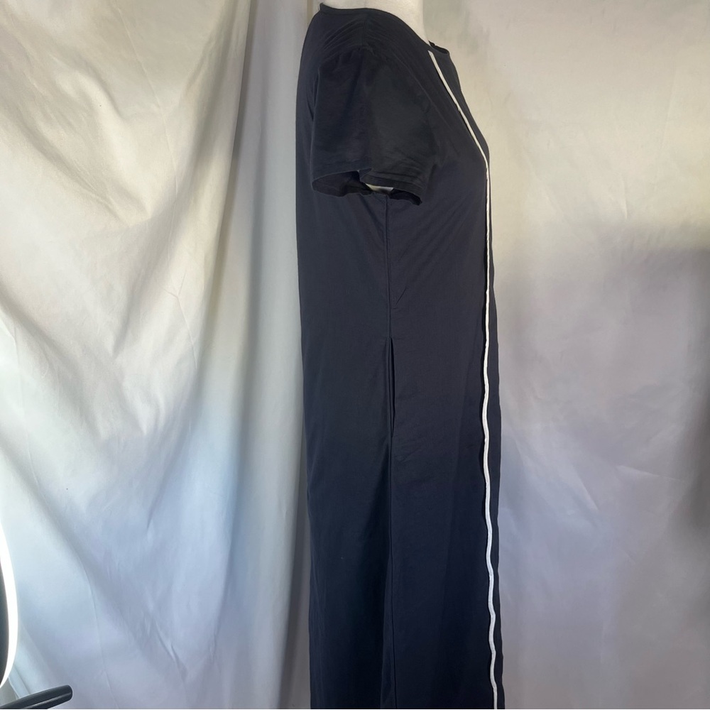 Madison Matthews Scallop Anne Cap Sleeve Maxi Dress Navy Blue Preppy Classic S - Picture 7 of 8